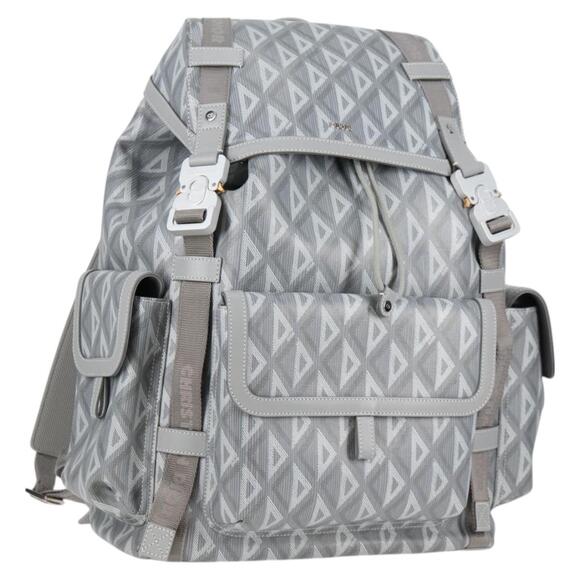 DIOR CD Diamond Backpack Pvc Gray - Picture 1 of 14